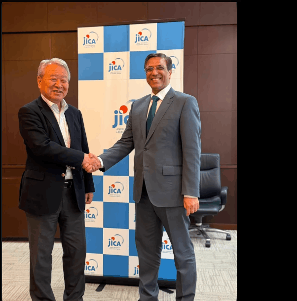 Ambassador Abdul Hameed met with JICA President Dr. Akihiko Tanaka in Tokyo to reaffirm the Pakistan-Japan development partnership and review cooperation in climate resilience and digital transformation.