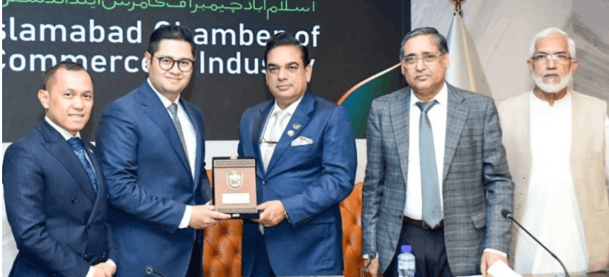 The Islamabad Chamber of Commerce and Industry hosted a farewell reception for Indonesian Economic and Trade Counsellor Axelsyah R. Miraza, recognizing his contribution to Pakistan–Indonesia relations.