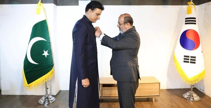Embassy of Pakistan in Seoul holds an investiture ceremony for Mr. Mudassar Ali Cheema upon the conferment of the Tamgha-i-Imtiaz in recognition of his outstanding Services to Pakistan.