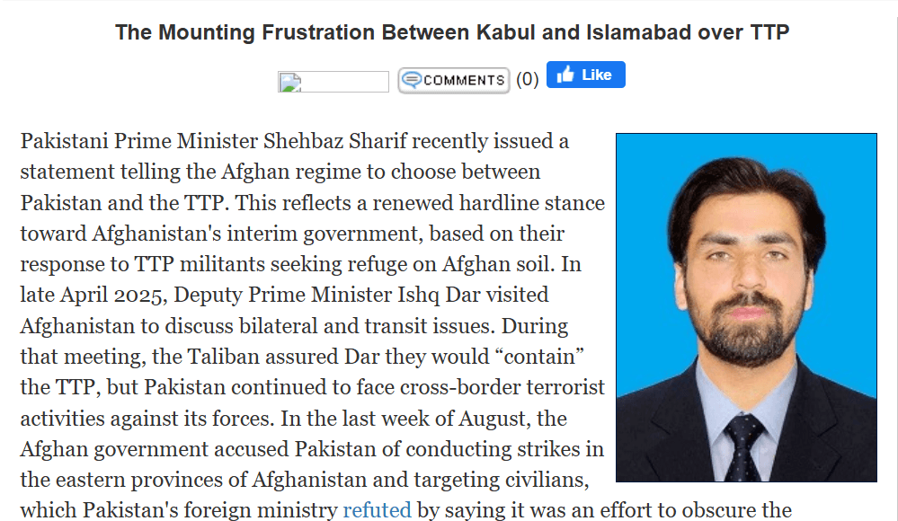 The Mounting Frustration Between Kabul and Islamabad over TTP